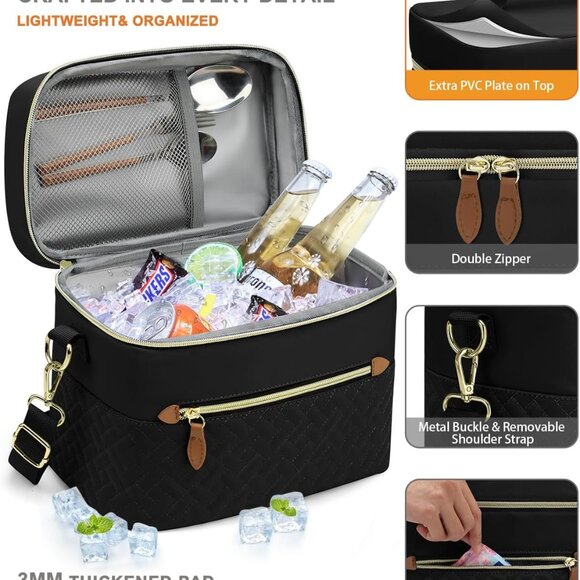 Lunch Box for Women Men Adults,Insulated Lunch Bag Leakproof Lunch Cooler Box wi - Picture 6 of 6